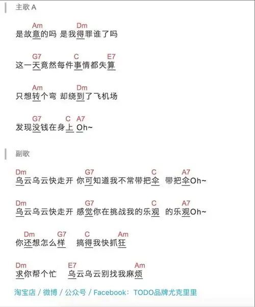 别找我麻烦尤克里里谱蔡健雅弹唱视频教学todo