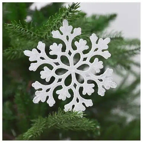 圣诞节装饰礼品 圣诞树挂饰 10cm葱粉亚克力雪花片 3片价格