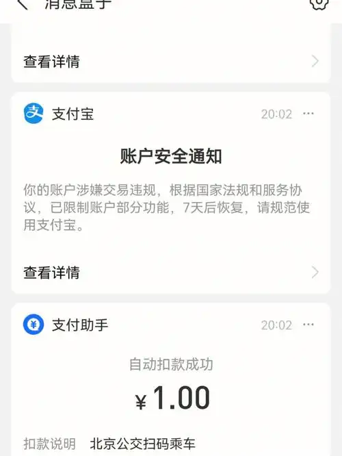 支付宝无缘被账户功能关闭