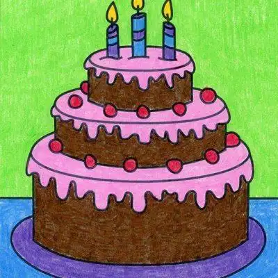 彩色多层蛋糕简笔画图片大全