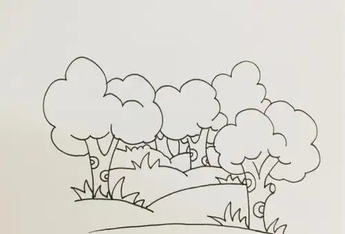 彩色森林简笔画图片大全 简单又漂亮森林简笔画怎么画