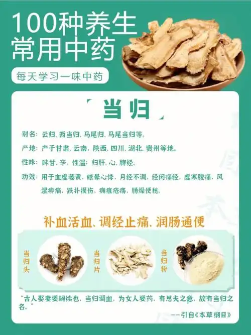 养生常用100种中药当归