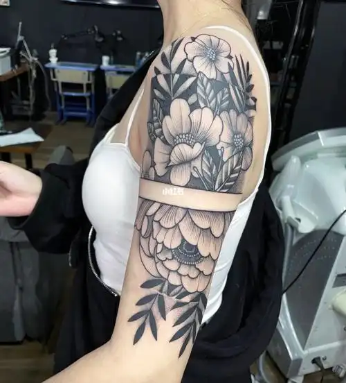 手臂纹身|素花纹身|花臂纹身|梵刺青