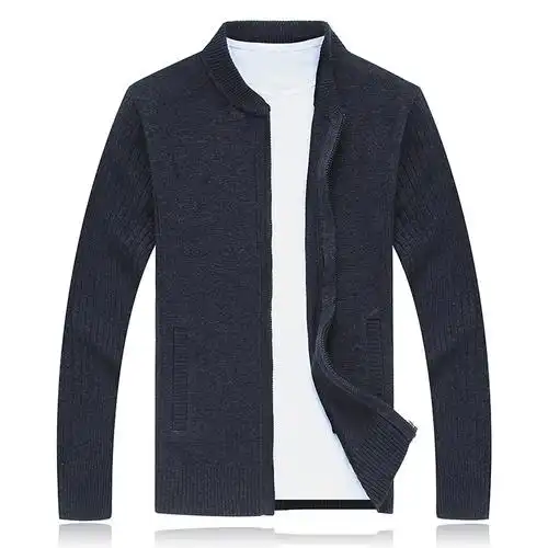 厂家直销羊毛衫男士开衫毛衣外套棒球领加厚拉链大码男式针织开衫