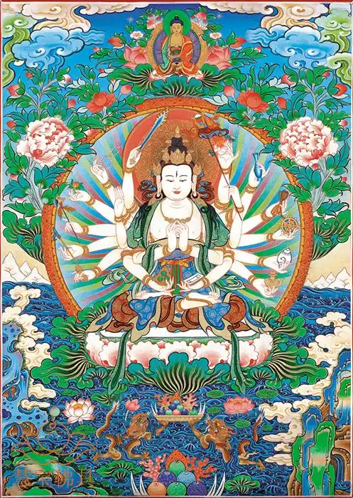 唐卡准提佛母画像西藏挂画普瑞德手工精裱布印其他