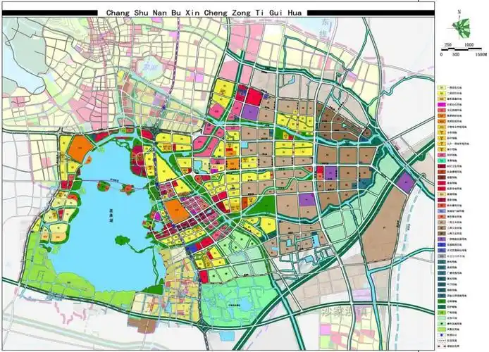 南部新城规划图从功能上讲,南部新城是常熟市新的功能板块;从生态上讲