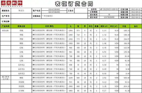 宏光衣柜报价单