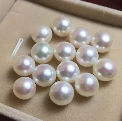 特价天然白色淡水镜面强光珍珠扁圆