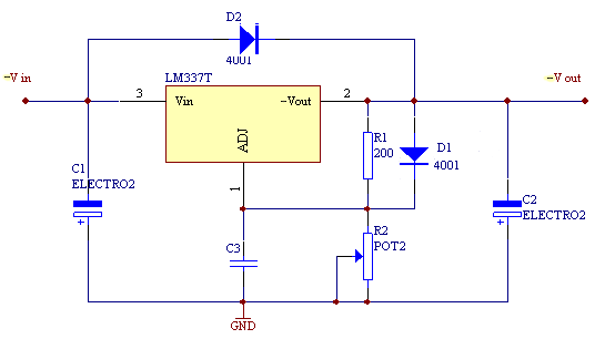 lm337可调稳压电路图