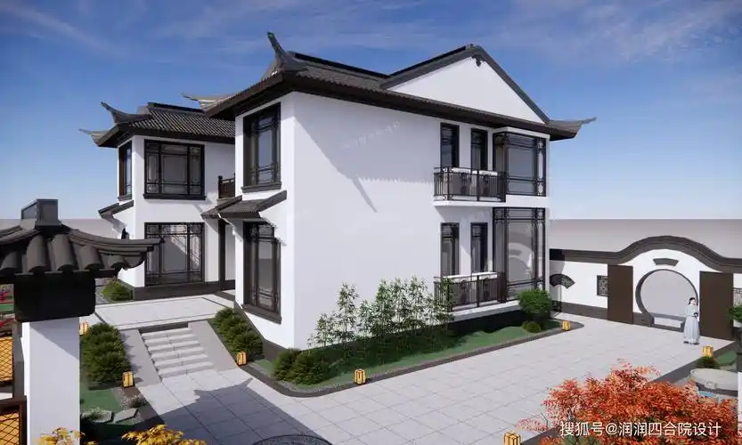 农村新中式合院别墅145145现代人向往的慢生活润润四合院设计刘鹰