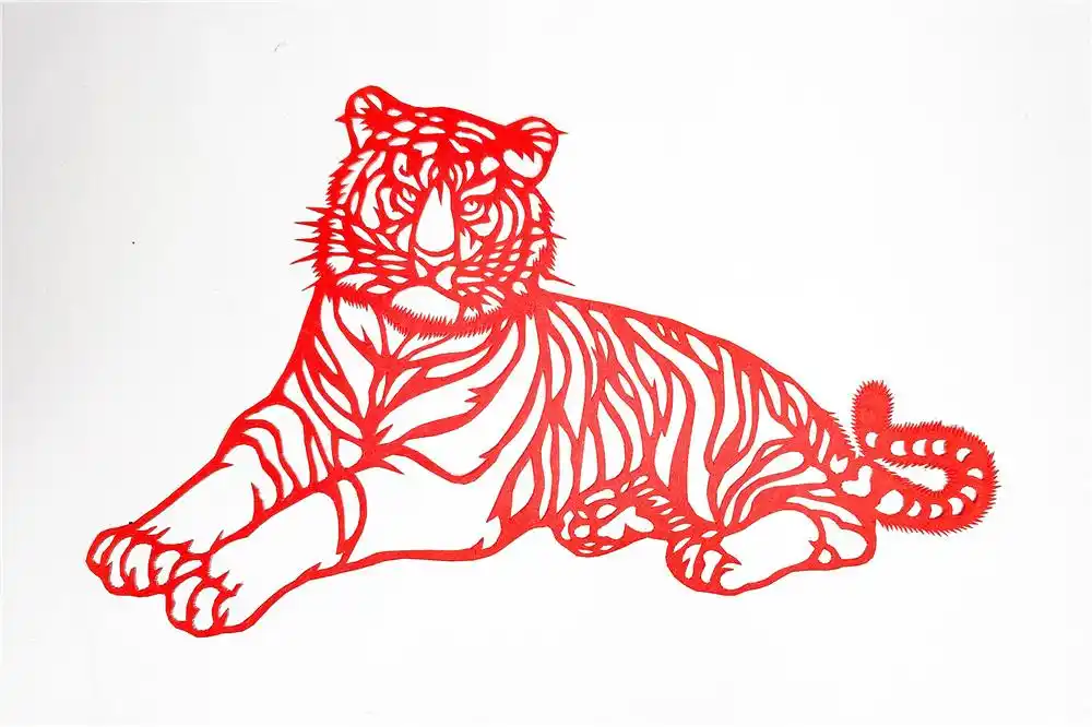 老虎剪纸迎新春