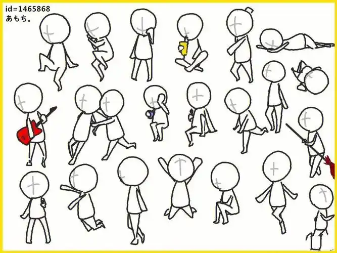 各种q版人物姿势素材72建议学习75