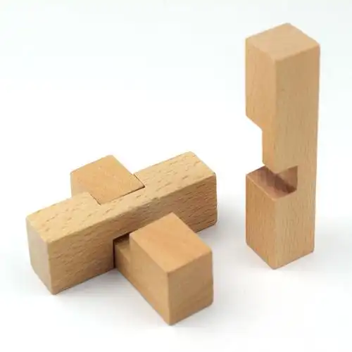 榉木本色好汉孔明锁成人儿童益智休闲木制玩