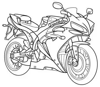 素描摩托车照片