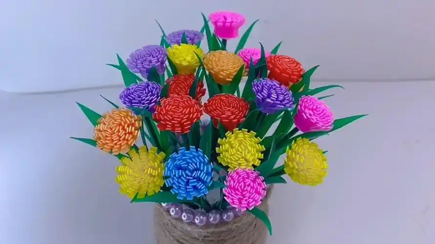 吸管手工创意作品合集兰花小雏菊郁金香薰衣草菊花麦穗