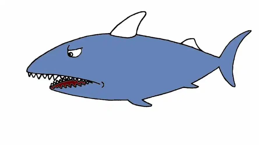 卡通鲨鱼怎么画