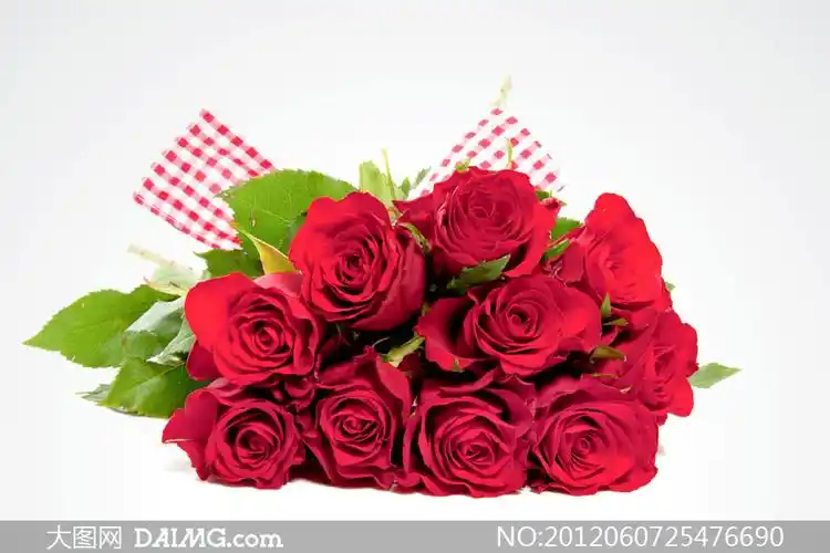 红色玫瑰花束近景特写摄影高清图片_大图网图片素材