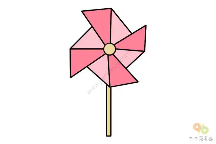 旋转的风车简笔画