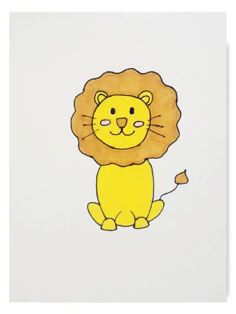 大狮子 | 卡通简笔画手绘.绘画步骤分享 #图文伙伴计划20 - 抖音
