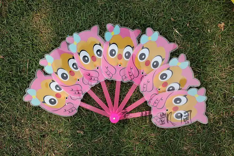 卡通可爱夏日清凉小扇子塑料折扇 儿童礼品 随身携带七片扇(大)