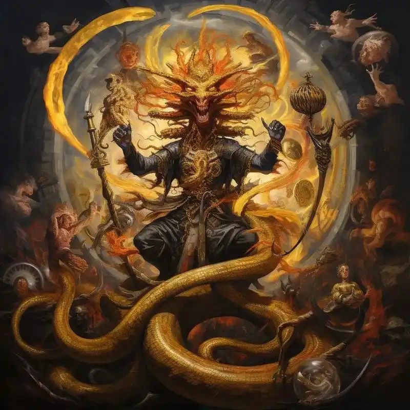 《山海经》神话人物练习.01.蚩尤:一副创世神画,里面有一位 - 抖音