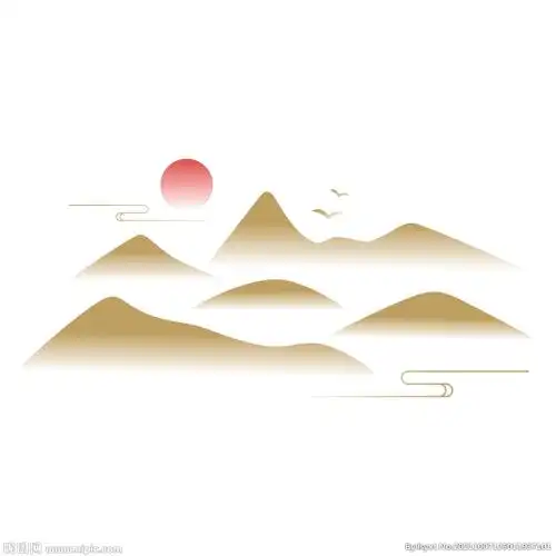 矢量中国风古典意境山纹祥云图案