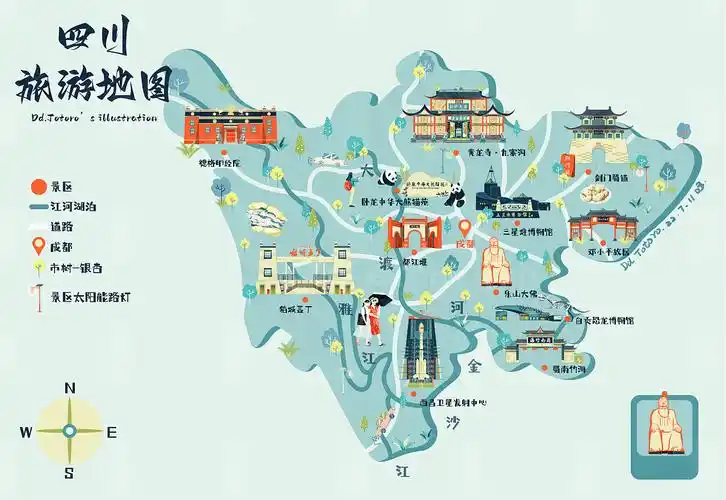 四川地图-旅游景点