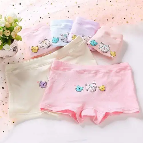 儿童内裤女童全棉平角纯棉三角四角女宝宝中大童10小女孩短裤12岁