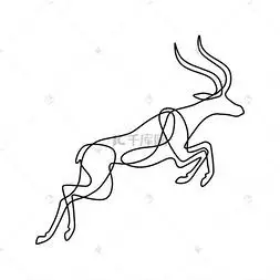 羚羊的无尽线条艺术插图.