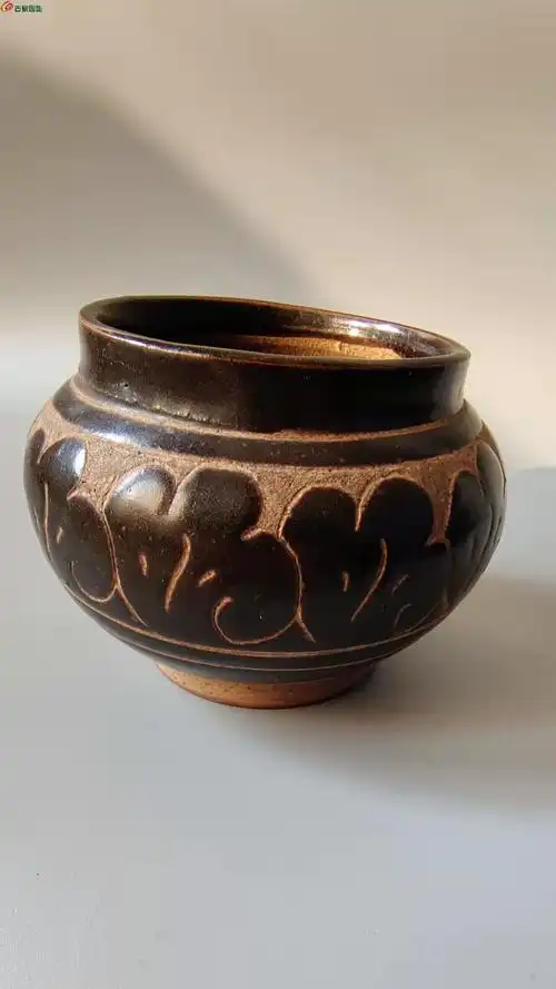 耀州窑剔花黑釉罐 - 历代陶器瓷器 - 古泉社区
