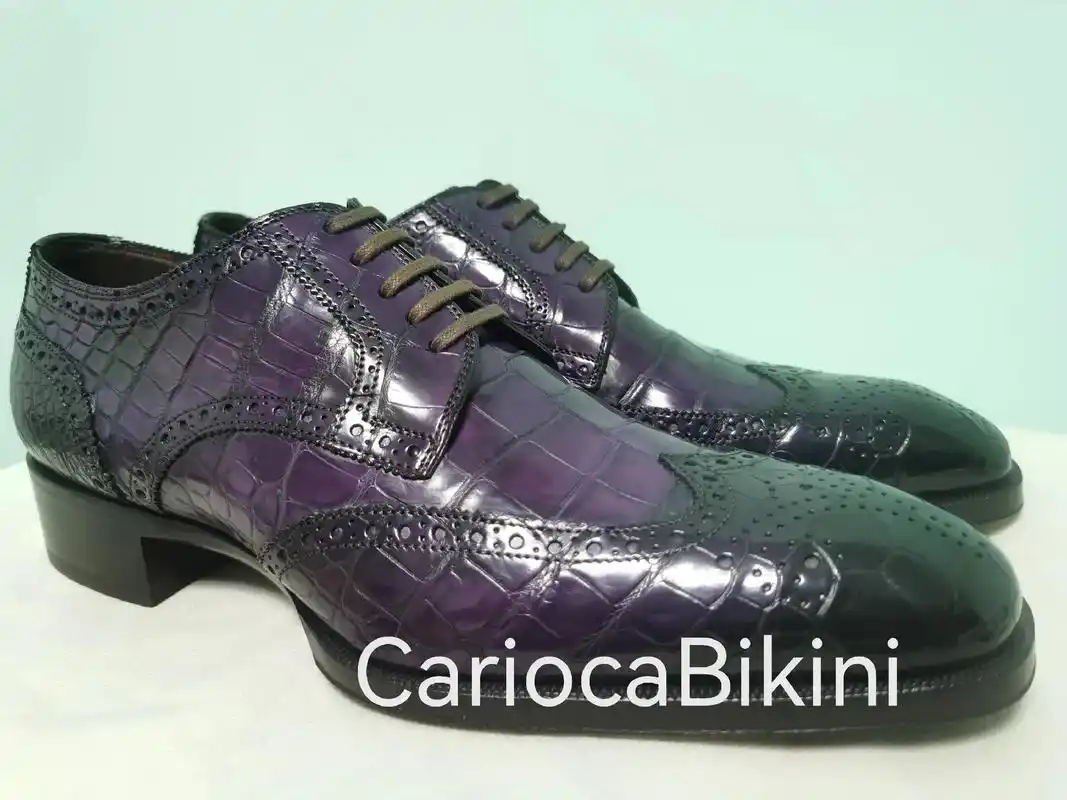 用爱马仕鳄鱼皮做的鞋子