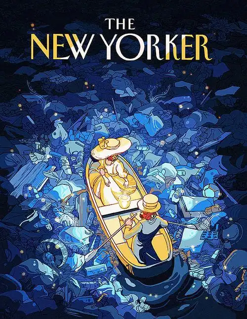 一海洋污染为主题创作的两幅封面