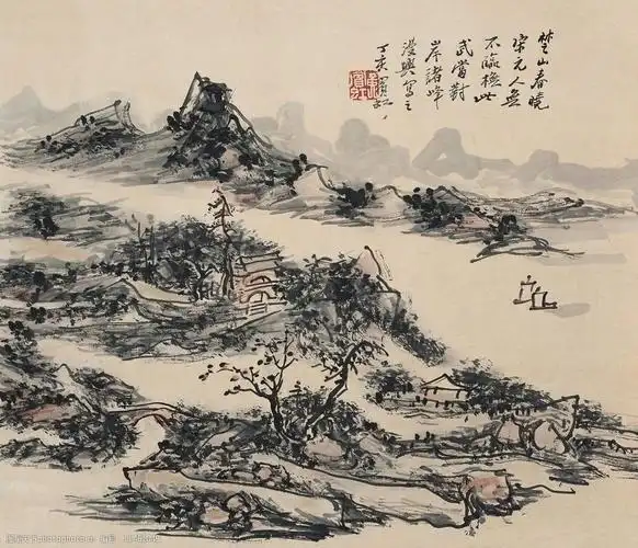 关键词:黄宾虹 写意山水 积墨法 传统 山水画 近代绘画 黄宾虹作品