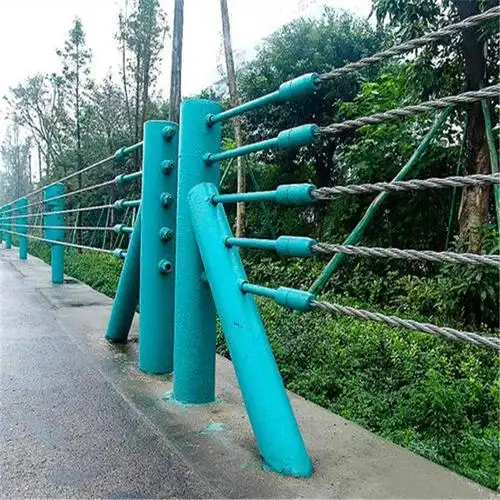 金奥公路缆索护栏 喷塑绳索防撞护栏 桥梁人车分离隔离栏