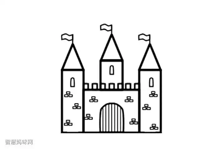 简单的城堡怎么画