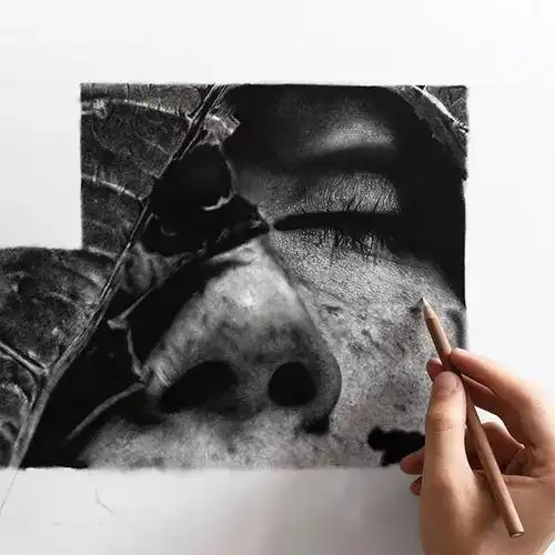 看完这个98年小鲜肉的超写实素描我要献出自己的膝盖了