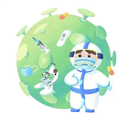 新冠病毒医生抗疫口罩防护服疫情png素材