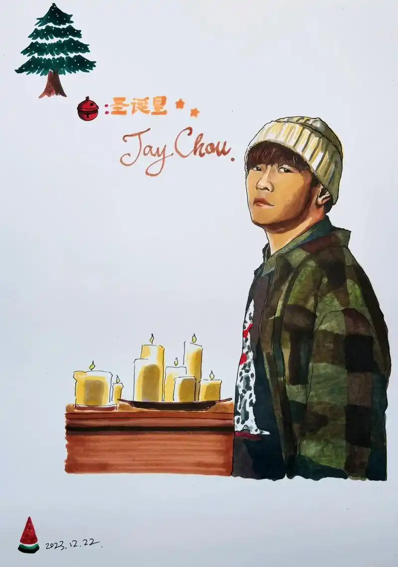 怀念一下老歌,期盼一下新歌#手绘 #周杰伦#圣诞星#森林鹿儿 - 抖音