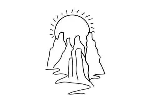 日出风景简笔画图片大全