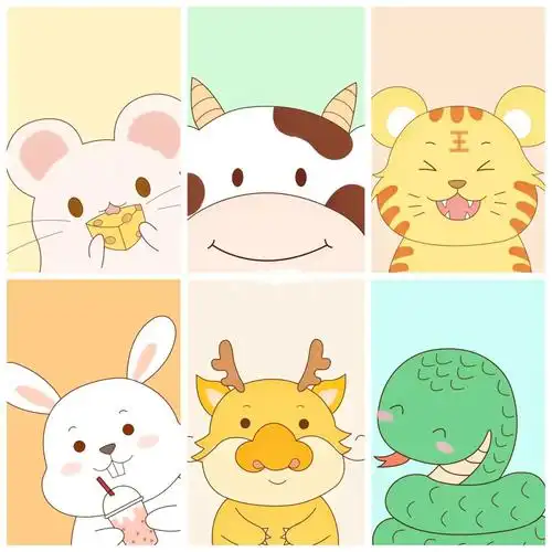 十二生肖卡通手绘简笔画