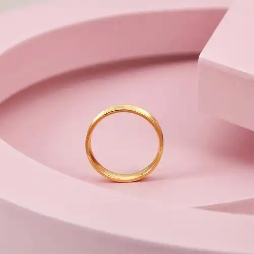 新金珠宝黄金戒指女米花拉丝戒足金指环宽版5d硬金拉丝情侣戒1042