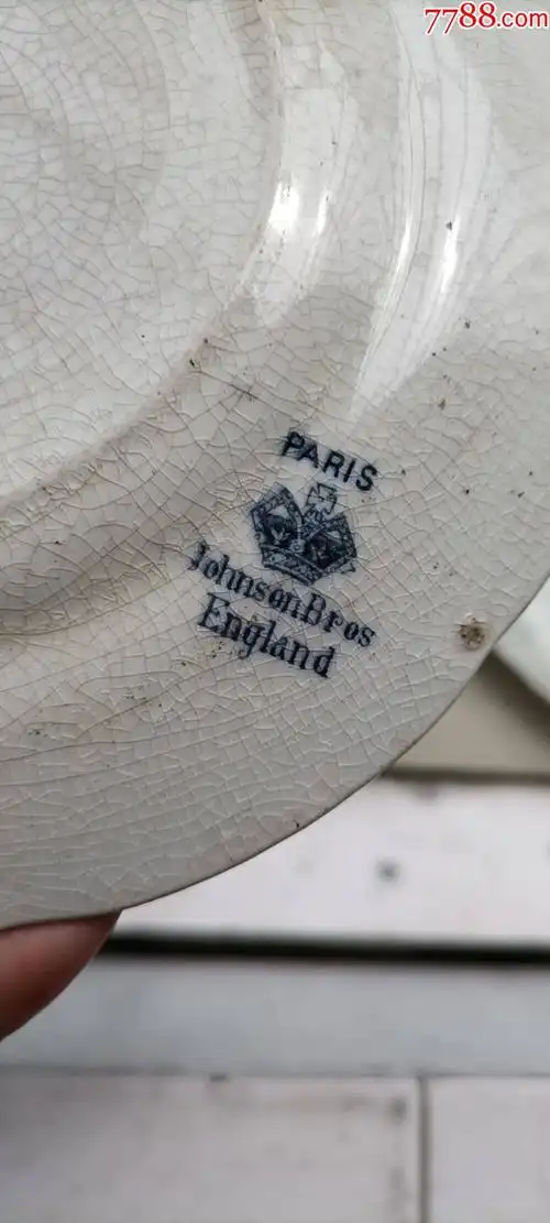 晚清民国时期英国约翰逊兄弟公司瓷器外销瓷碟花卉青花瓷赏盘巴黎4个