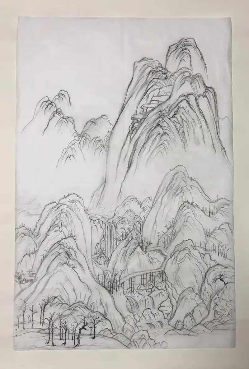 我的临摹千里江山图局部与大家分享#绘画教学 - 抖音