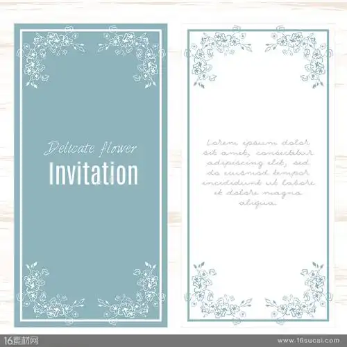 唯美花朵图案卡片矢量素材(二)