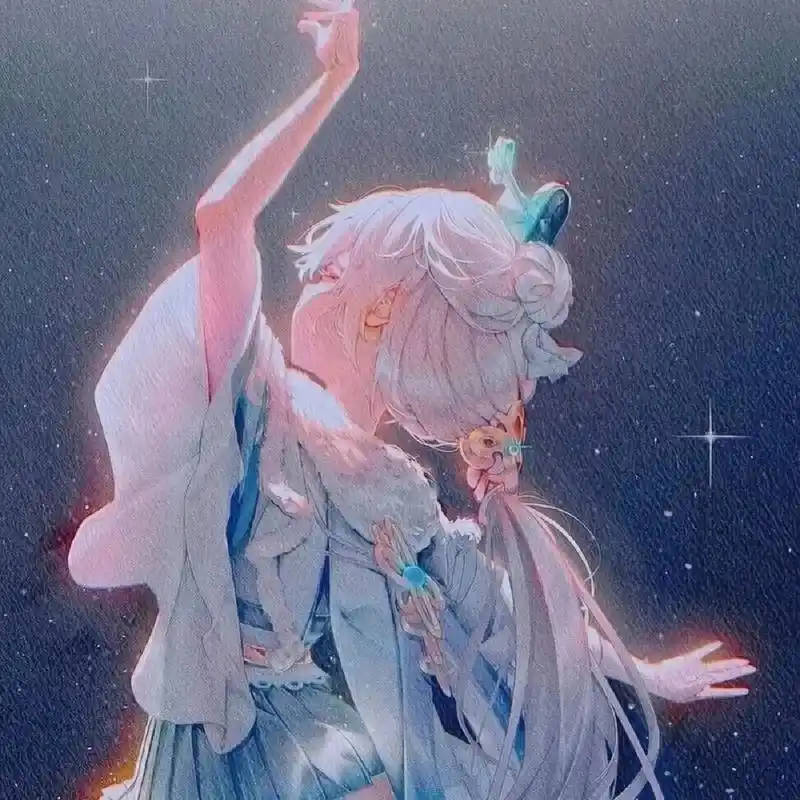 星辰起舞背影意境少女动漫女生头像 图片为网络找图,非原创