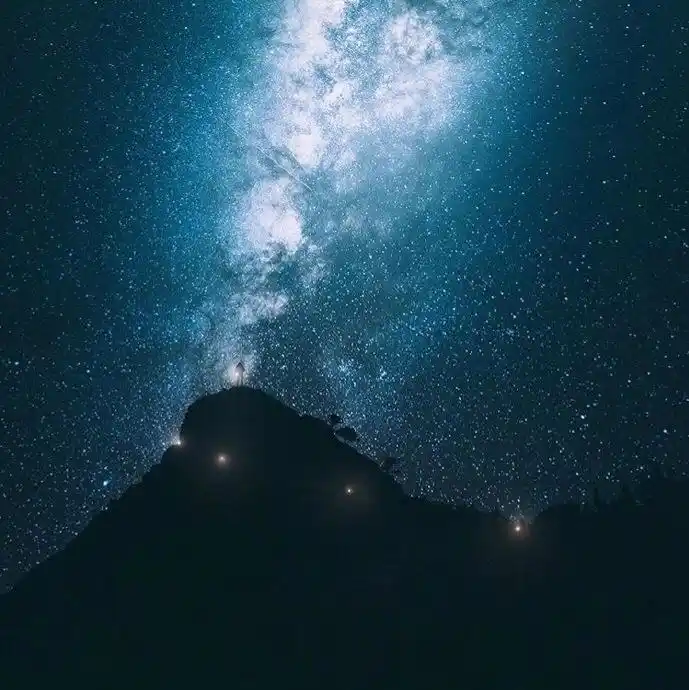 唯美星空头像图片蓝色夜空头像图片