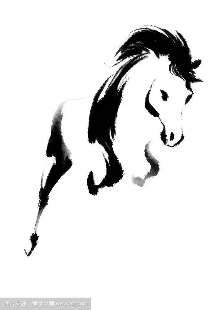 马的水墨画