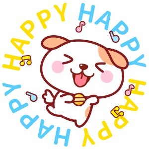 秋田君英文汪汪表情～happy