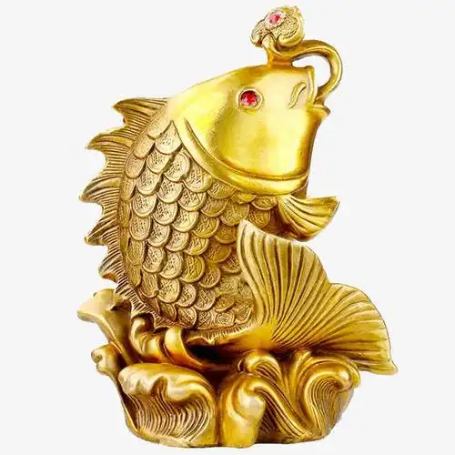 关键词 : 产品实物,铜,金色,招财,摆件,年年有余,鱼[声明] 觅元素所有