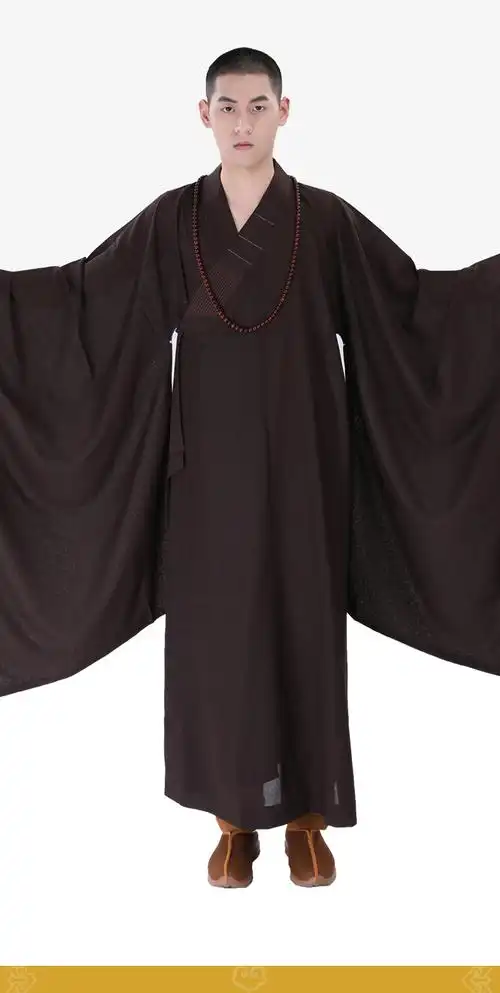 出家人穿的衣服僧服广袖海清木兰色姜黄色宽袖大袖海青佛教僧衣居士服